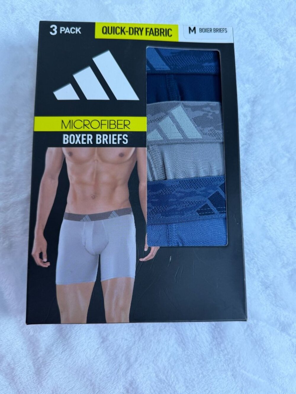Adidas Mens Microfiber Boxer Briefs 3 Pack Size M AeroReady Quick Dry New